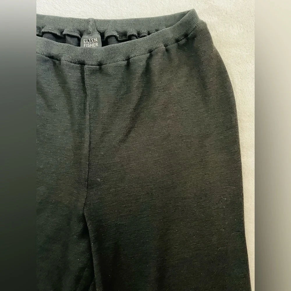 Eileen Fisher Women Pull-On Jersey Pants M Black Straight Leg Stretchy Casual